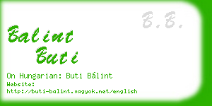 balint buti business card